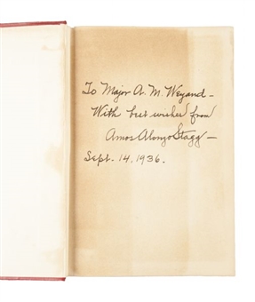 1927 First Edition Amos Alonzo Stagg "Touchdown" Books - with One Signed By Stagg to fellow HOFer A.M. Weyand!